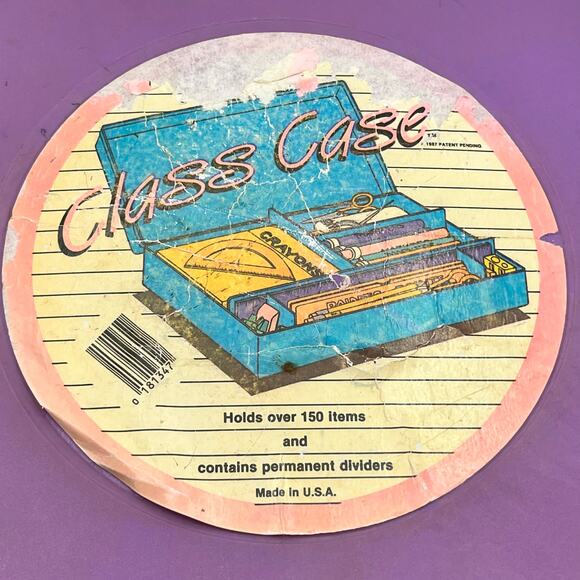 Vintage 1987 Class Case Divided Pencil School Supplies Plastic Case Made in USA - Picture 3 of 12